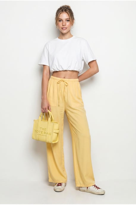 Wide-leg Cotton Trousers With Drawstring Waist - Image 2