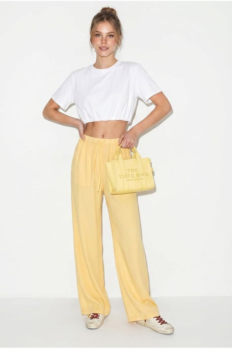 Wide-leg Cotton Trousers With Drawstring Waist - Image 4