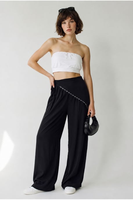 Wide Leg Pull-On Trousers - Image 3