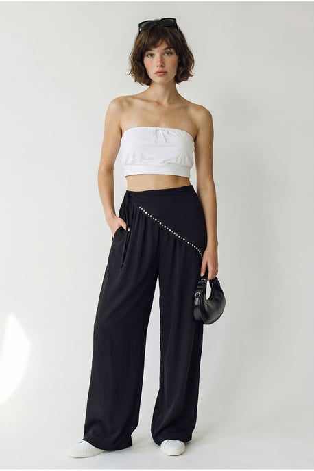 Wide Leg Pull-On Trousers - Image 4