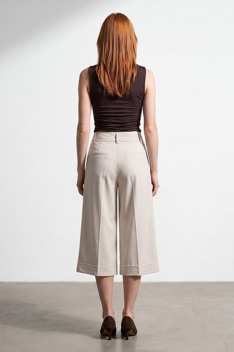 Hoge Taille Wijde Crepe Culotte - Image 2