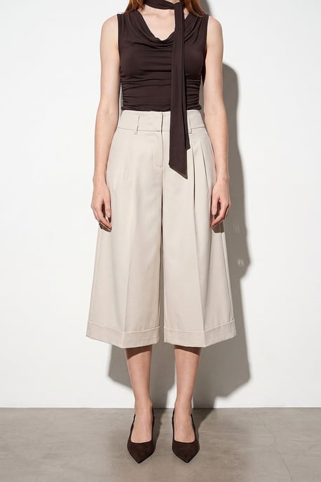 Hoge Taille Wijde Crepe Culotte - Image 3