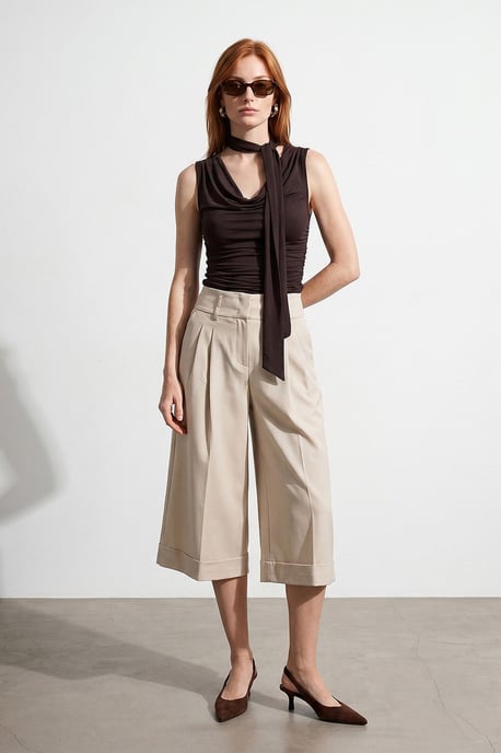 Hoge Taille Wijde Crepe Culotte - Image 4