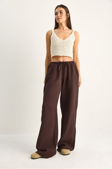 Wijdgesneden Katoenen Crepe Broek - Image 2
