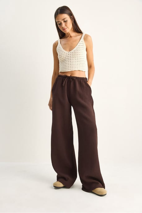 Wijdgesneden Katoenen Crepe Broek - Image 3