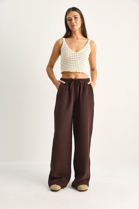 Wijdgesneden Katoenen Crepe Broek - Image 4