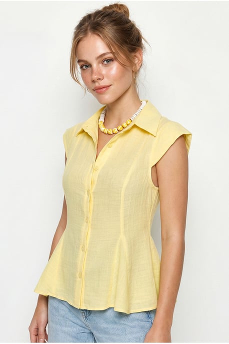 Aansluitende Mouwloze Katoenen Shirt - Image 2