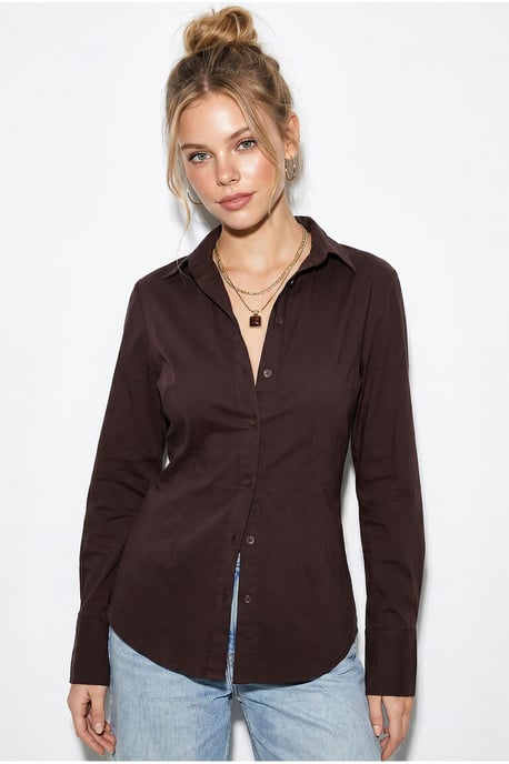 Getailleerde Katoenen Shirt met Stropdas Detail - Image 4