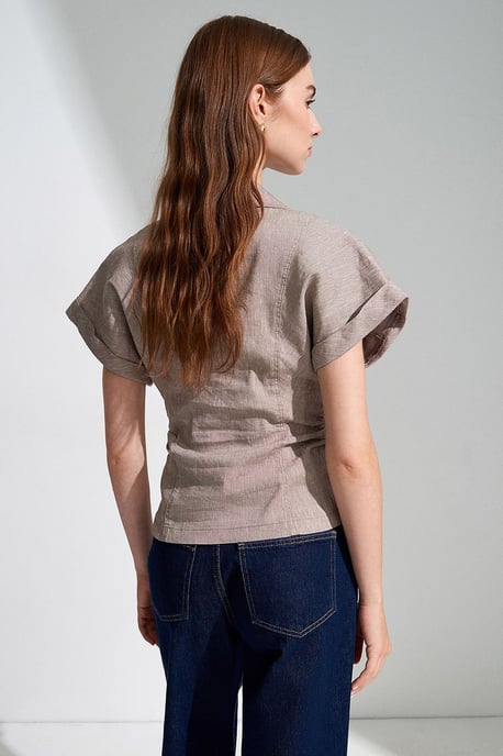 Aansluitende Textuur Korte Mouwen Shirt - Image 2