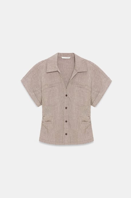 Aansluitende Textuur Korte Mouwen Shirt - Image 5
