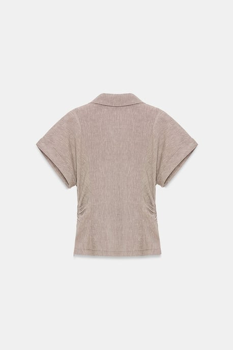 Aansluitende Textuur Korte Mouwen Shirt - Image 6