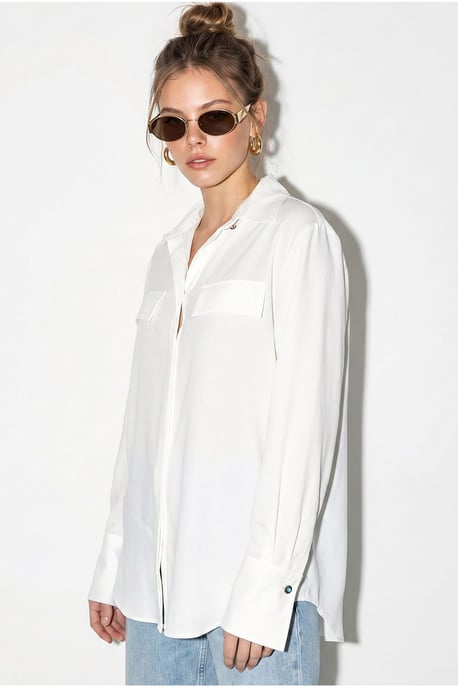 Dames Regular-fit Geweven Crepe Shirt - Image 4