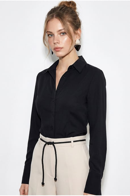 Slim Fit Katoenen Overhemd Met Strik Detail - Image 2