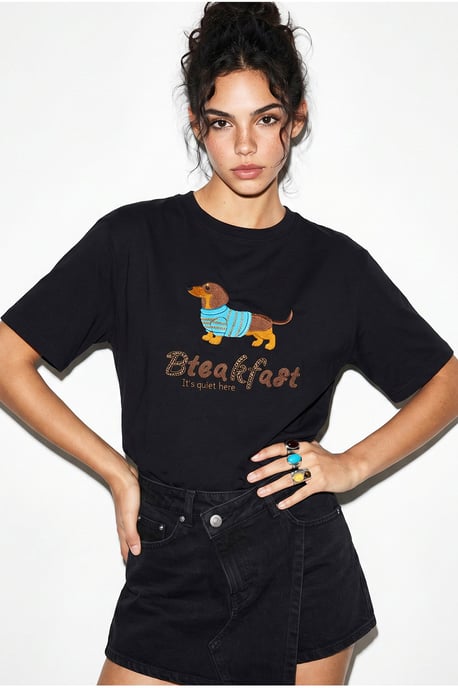 Oversized Gedrukt Katoenen Jersey T-shirt - Image 4