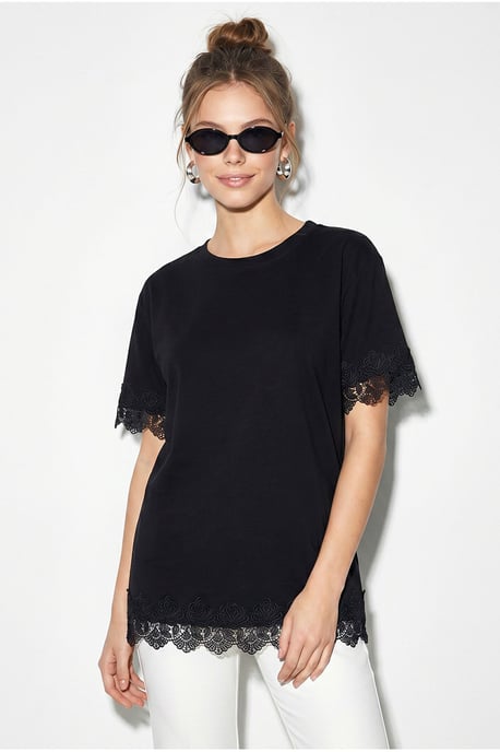 Oversized Crew Neck Cotton T-Shirt - Image 2