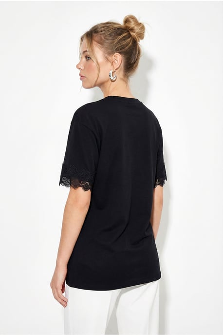 Oversized Crew Neck Cotton T-Shirt - Image 4