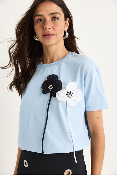 Bloemendruk Korte Mouwen T-shirt - Image 3