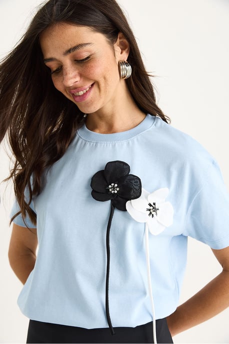 Bloemendruk Korte Mouwen T-shirt - Image 4