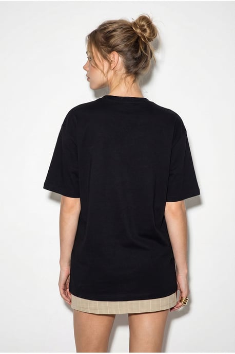 Oversized Embroidered Sequin Crew Neck T-Shirt - Image 5