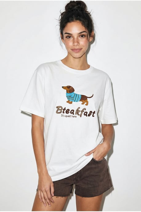 Oversized Gedrukt Katoenen Jersey T-shirt - Image 1