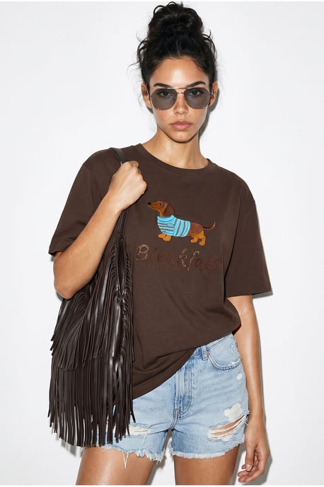 Oversized Gedrukt Katoenen Jersey T-shirt - Image 1
