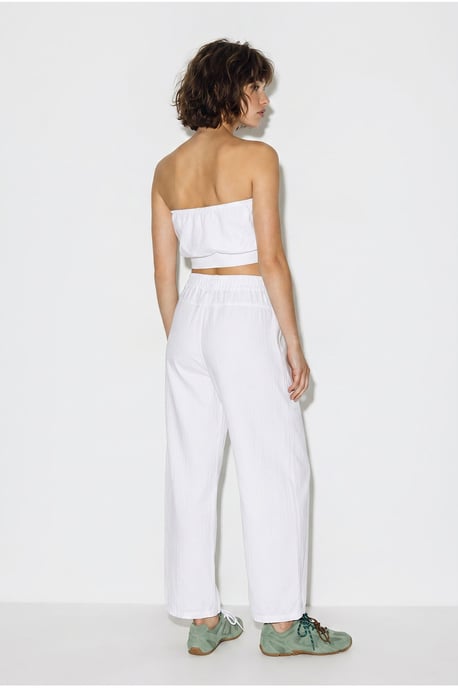 Elastic Waist Straight Leg Pants with Pockets - Image 5