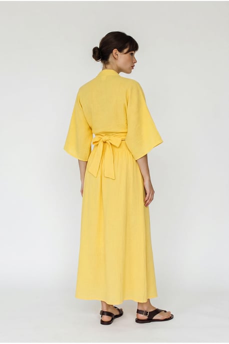Cotton Two-Piece Blouse And Midi Skirt Set - Image 5