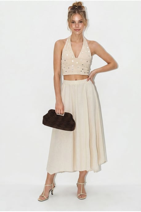 Hoge Taille A-Lijn Midi Rok - Image 1
