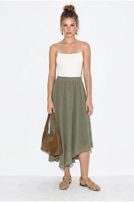 Hoge Taille A-Lijn Midi Rok - Image 2