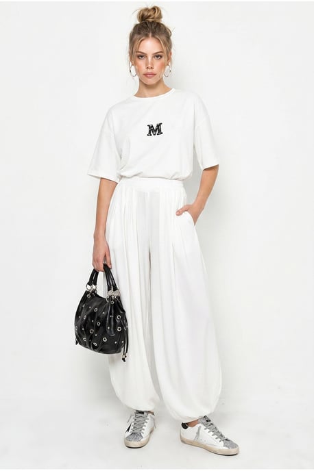 Oversized Crew Neck T-shirt And Wide-leg Trouser Set - Image 1