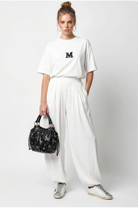 Oversized Crew Neck T-shirt And Wide-leg Trouser Set - Image 2