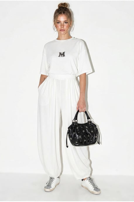Oversized Crew Neck T-shirt And Wide-leg Trouser Set - Image 4
