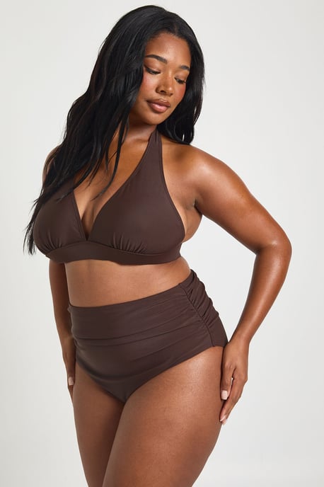 Plus Essentials Plunge Halterneck Bikini Top - Image 3