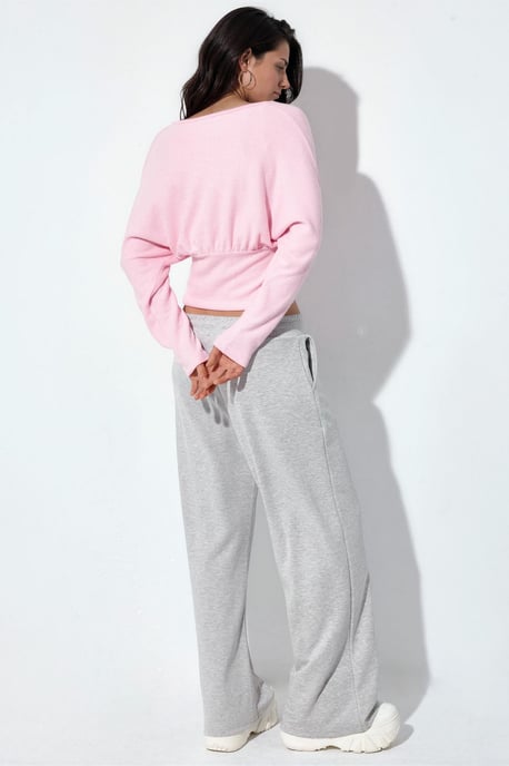 Women's V-neck Crop Knit Wrap Top - Image 3