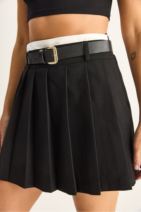 Hoge Taille Mini Skort Met Ceintuur - Image 6