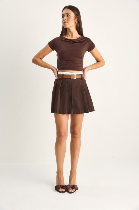 Hoge Taille Mini Skort Met RIem - Image 2