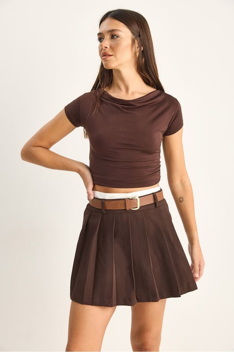 Hoge Taille Mini Skort Met RIem - Image 4