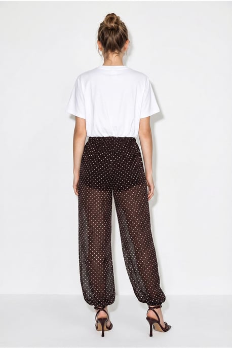 Polka Dot Chiffon Jogger Pants - Image 5