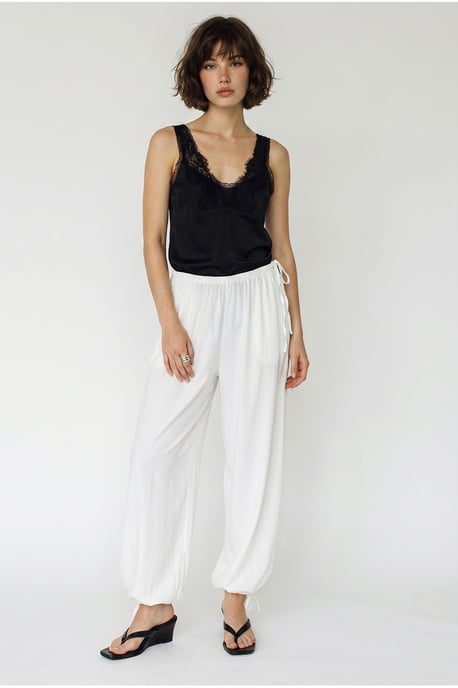 Women’s Ankle-length Salwar Trousers With Tie Waist - Image 1