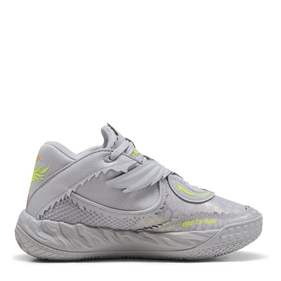 Boys Puma Mb.05 Metallic Basketball Trainers in Vibrant Sil-Yel - Image 4