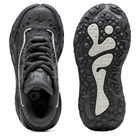 Boys Puma Kids La France Runner Trainers in Dusky Gry-Wht G - Image 3