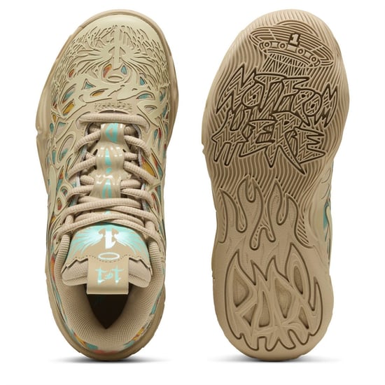 Boys Puma Mb.04 Flare Basketball Trainers in Lght Snd-qutic - Image 3