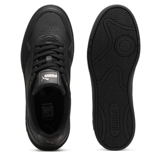 Women's Puma Court Classy Trainers in Black-Rosegold - Image 3