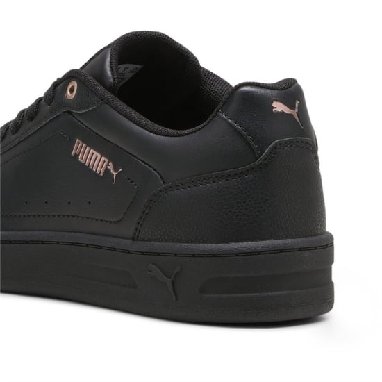 Women's Puma Court Classy Trainers in Black-Rosegold - Image 5
