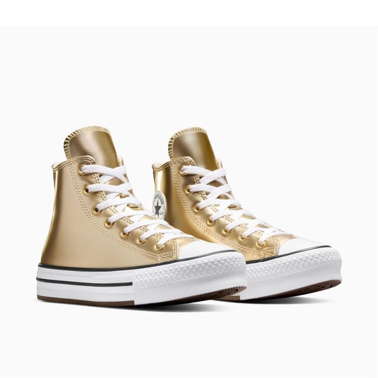 Women's Converse Chuck Taylor All Star Eva Platform Trainers in 752-Metallic - Image 4