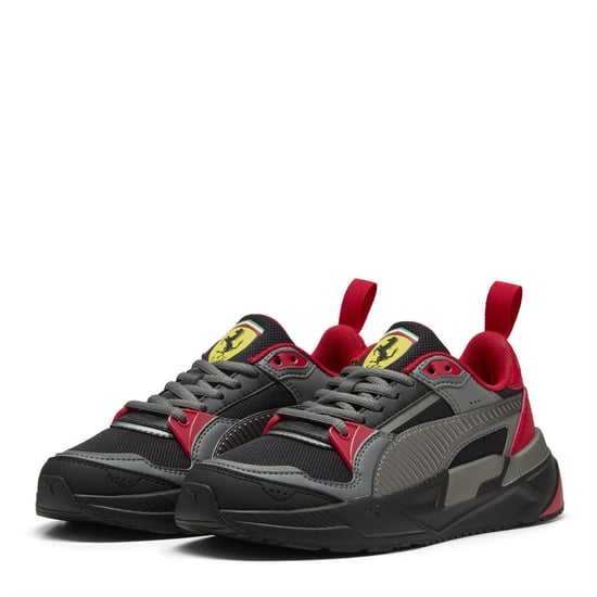 Boys Puma Kids Ferrari Trinity 2 Low Top Trainers in Black-Rosso C - Image 1