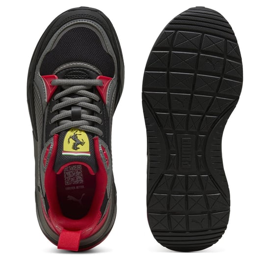 Boys Puma Kids Ferrari Trinity 2 Low Top Trainers in Black-Rosso C - Image 3