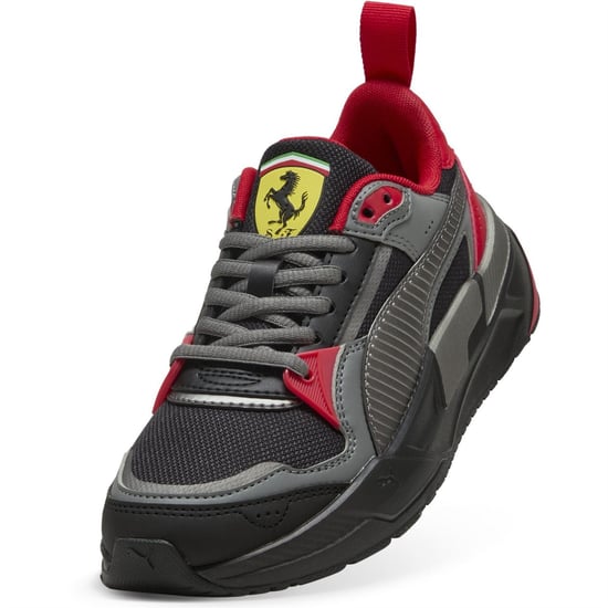 Boys Puma Kids Ferrari Trinity 2 Low Top Trainers in Black-Rosso C - Image 6