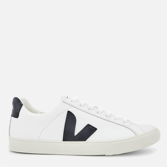 Women's VEJA Esplar Leather Court Trainers in White/Black - Image 1