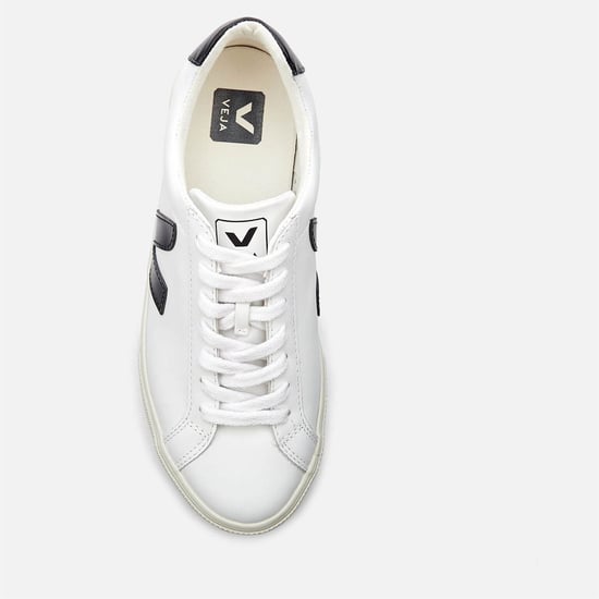 Women's VEJA Esplar Leather Court Trainers in White/Black - Image 3